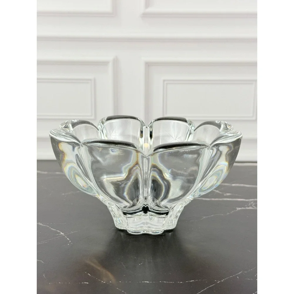 VTG Orrefors Crystal Octogonal Flower Candy Nut 6